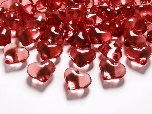 Picture of CRYSTAL HEARTS RED 21MM